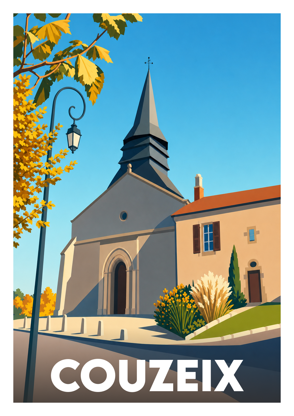 Affiche souvenir de Couzeix – image brute sans cadre