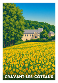 Affiche souvenir de Cravant-les-Côteaux – image brute sans cadre