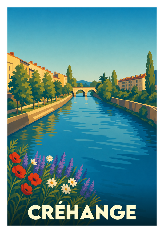 Affiche souvenir de Créhange – image brute sans cadre