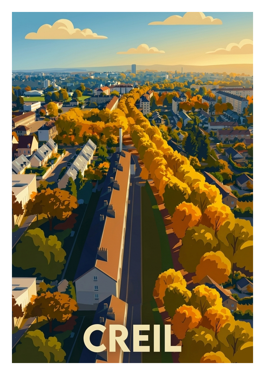Affiche souvenir de Creil – image brute sans cadre
