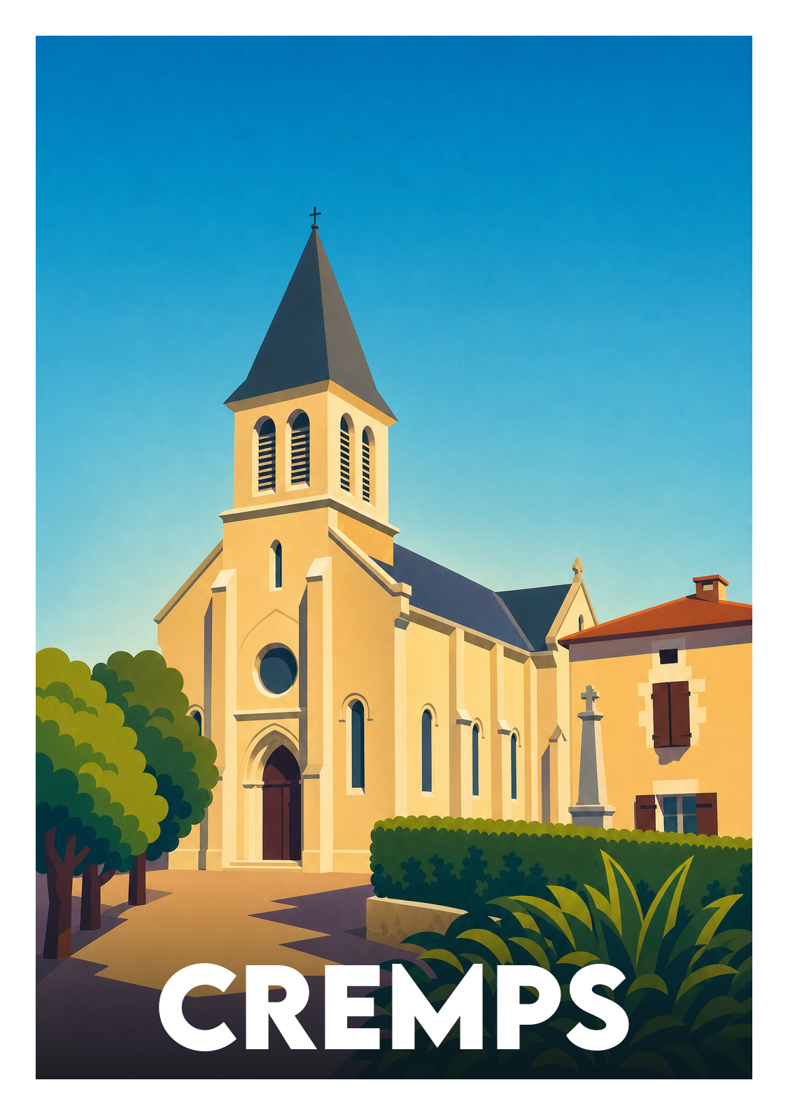 Affiche souvenir de Cremps – image brute sans cadre