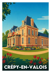Affiche souvenir de Crépy-en-Valois – image brute sans cadre