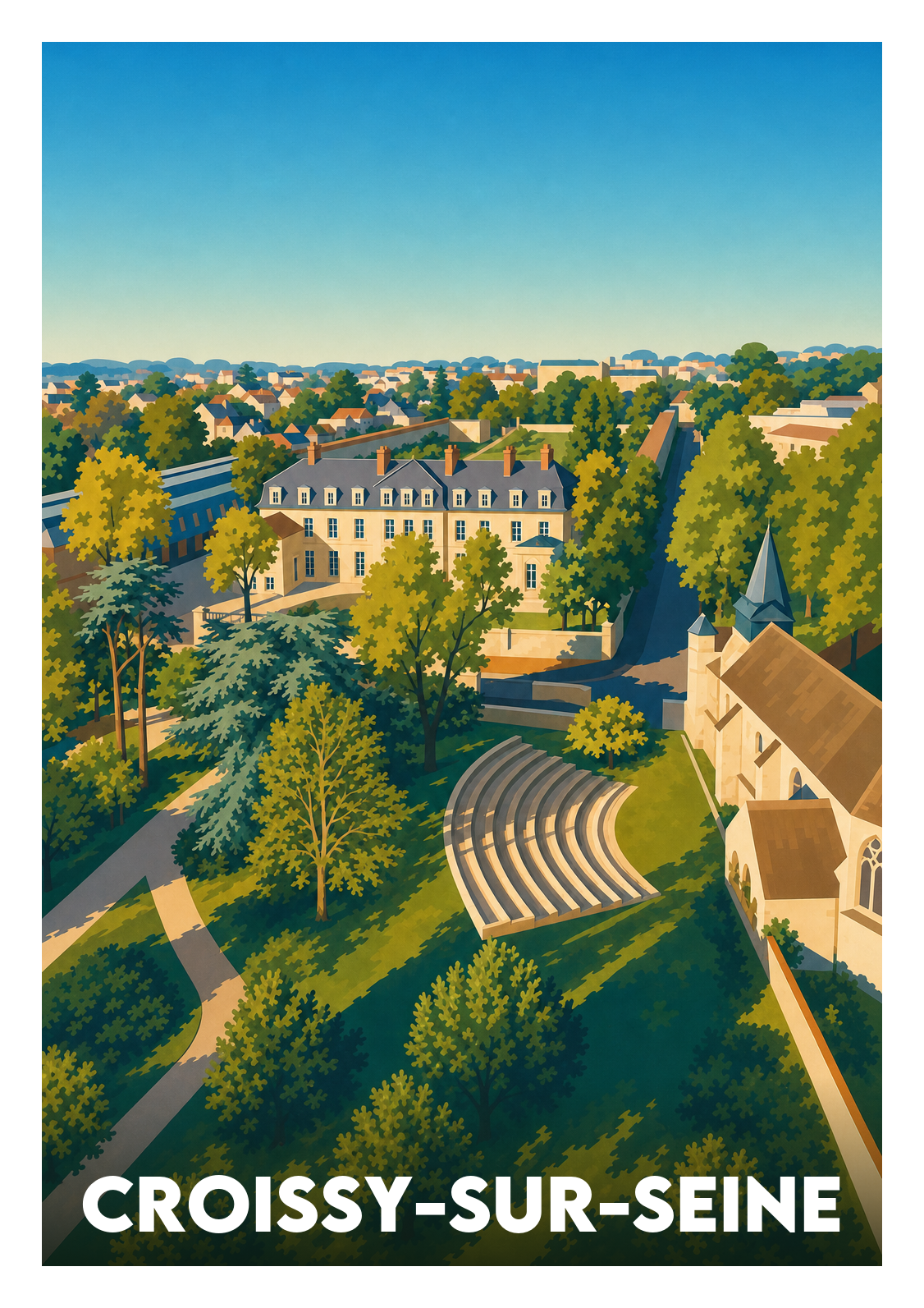 Affiche souvenir de Croissy-sur-Seine – image brute sans cadre