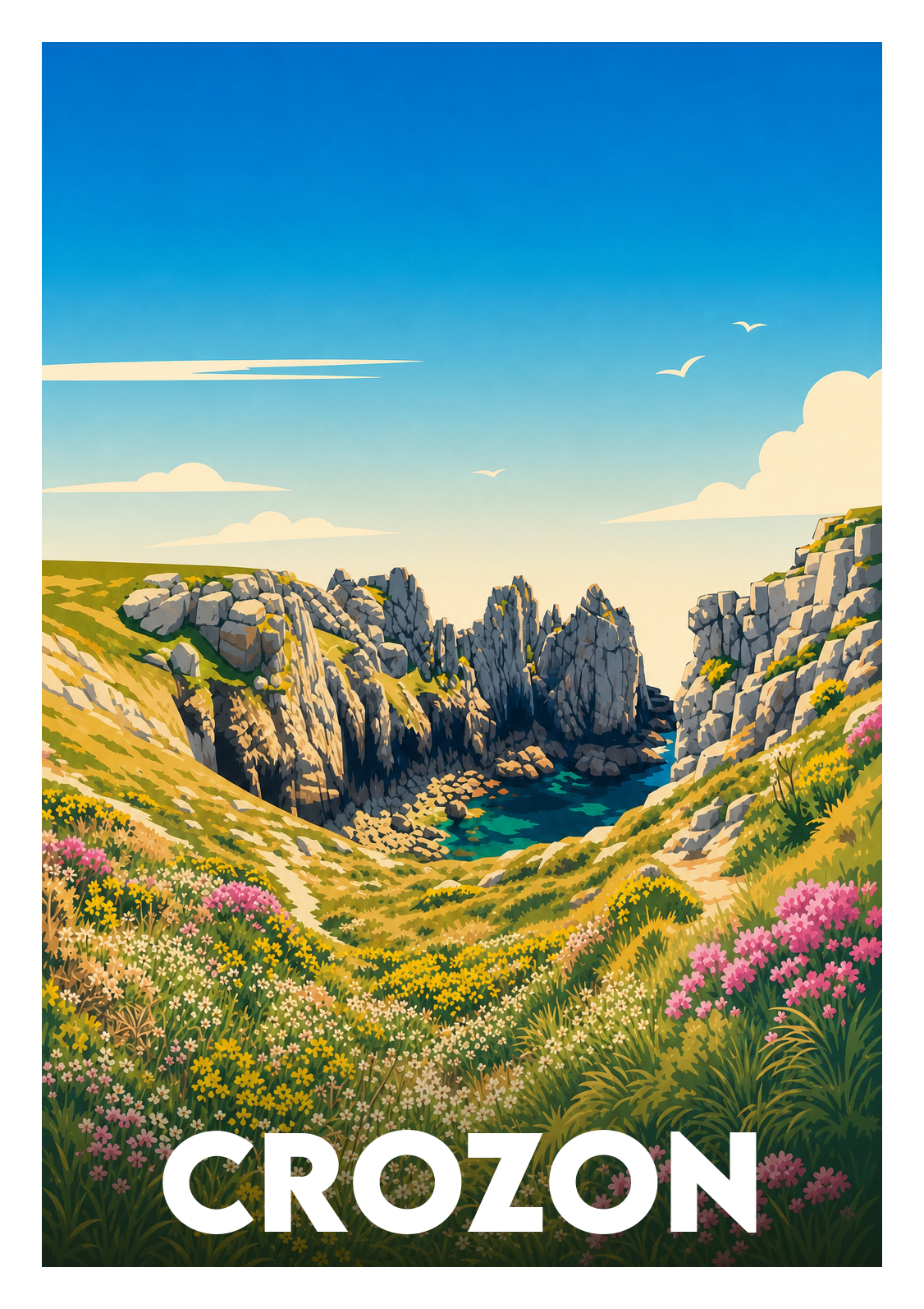 Affiche souvenir de Crozon – image brute sans cadre