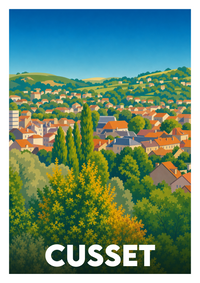 Affiche souvenir de Cusset – image brute sans cadre