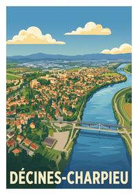 Affiche souvenir de Décines-Charpieu – image brute sans cadre