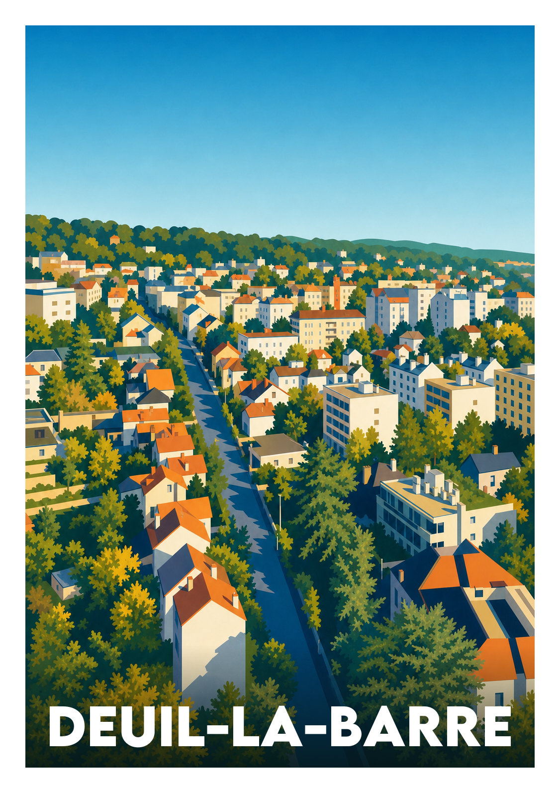 Affiche souvenir de Deuil-la-Barre – image brute sans cadre