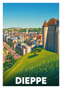 Affiche souvenir de Dieppe – image brute sans cadre