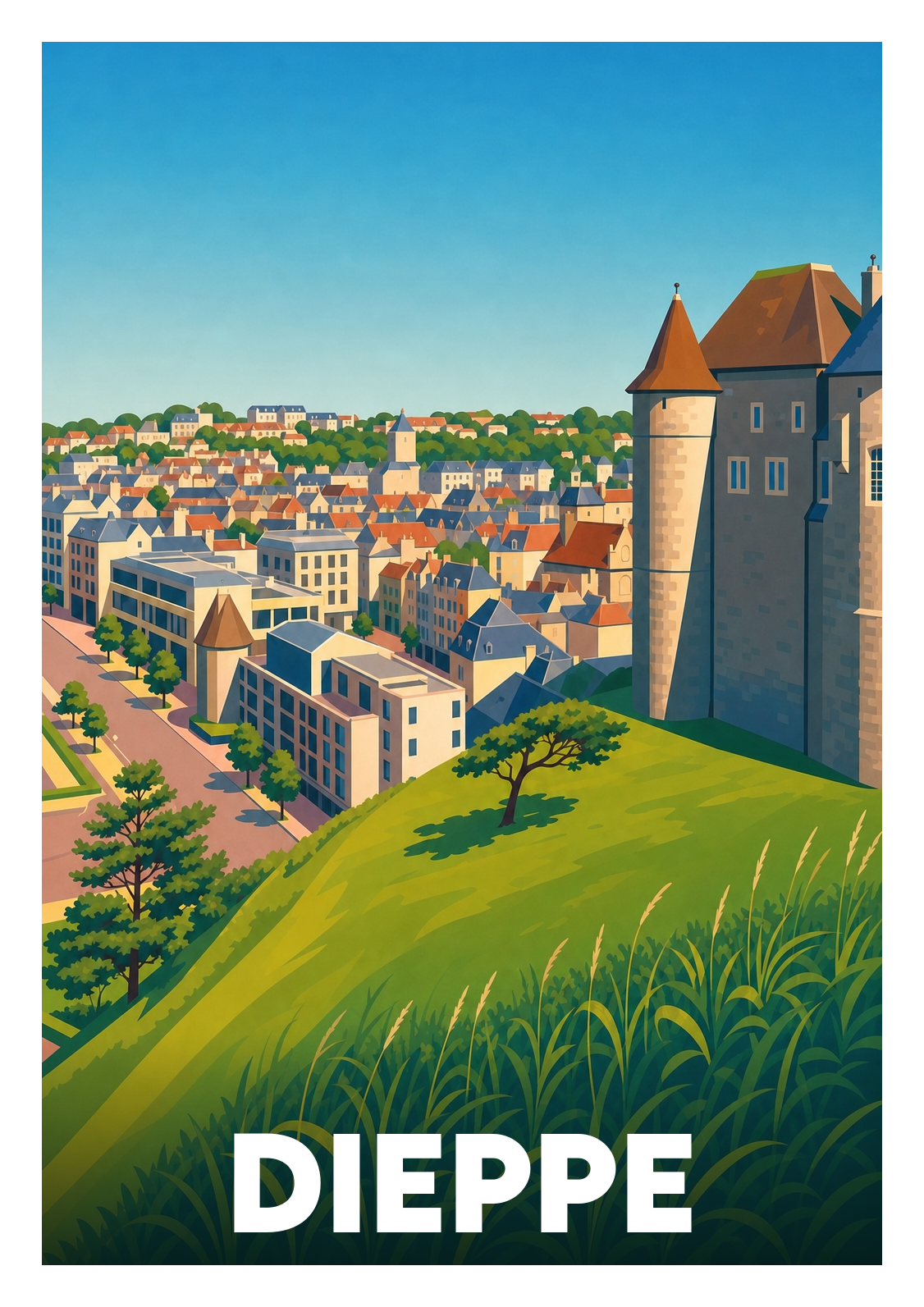 Affiche souvenir de Dieppe – image brute sans cadre