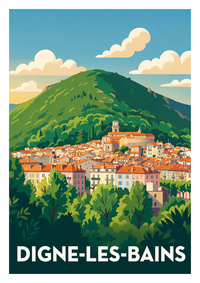 Affiche souvenir de Digne-les-Bains – image brute sans cadre