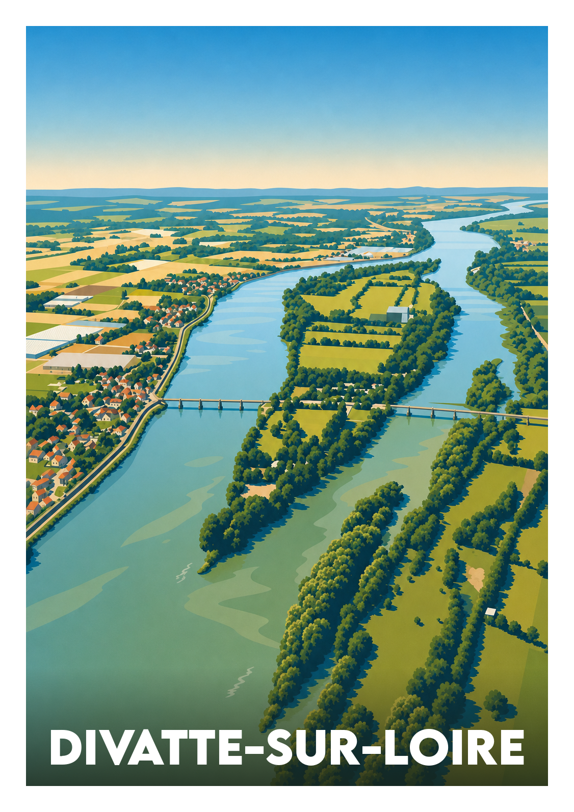 Affiche souvenir de Divatte-sur-Loire – image brute sans cadre