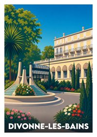 Affiche souvenir de Divonne-les-Bains – image brute sans cadre