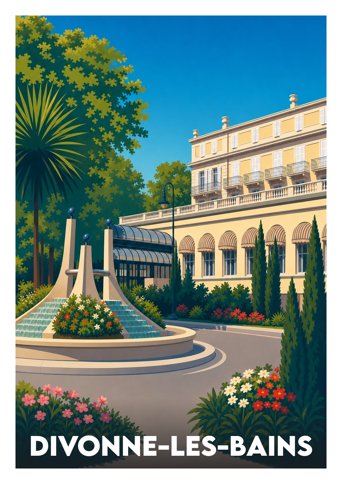 Affiche souvenir de Divonne-les-Bains – image brute sans cadre
