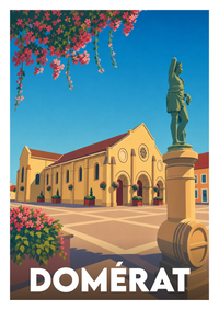 Affiche souvenir de Domérat – image brute sans cadre
