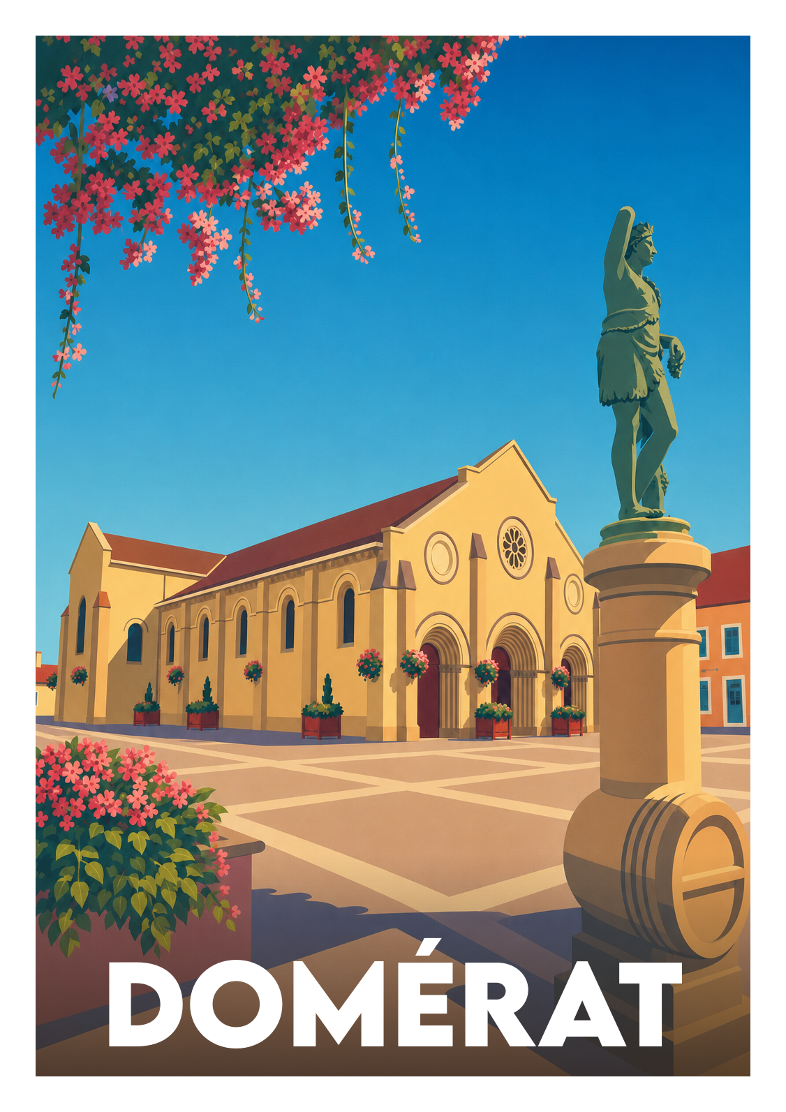 Affiche souvenir de Domérat – image brute sans cadre