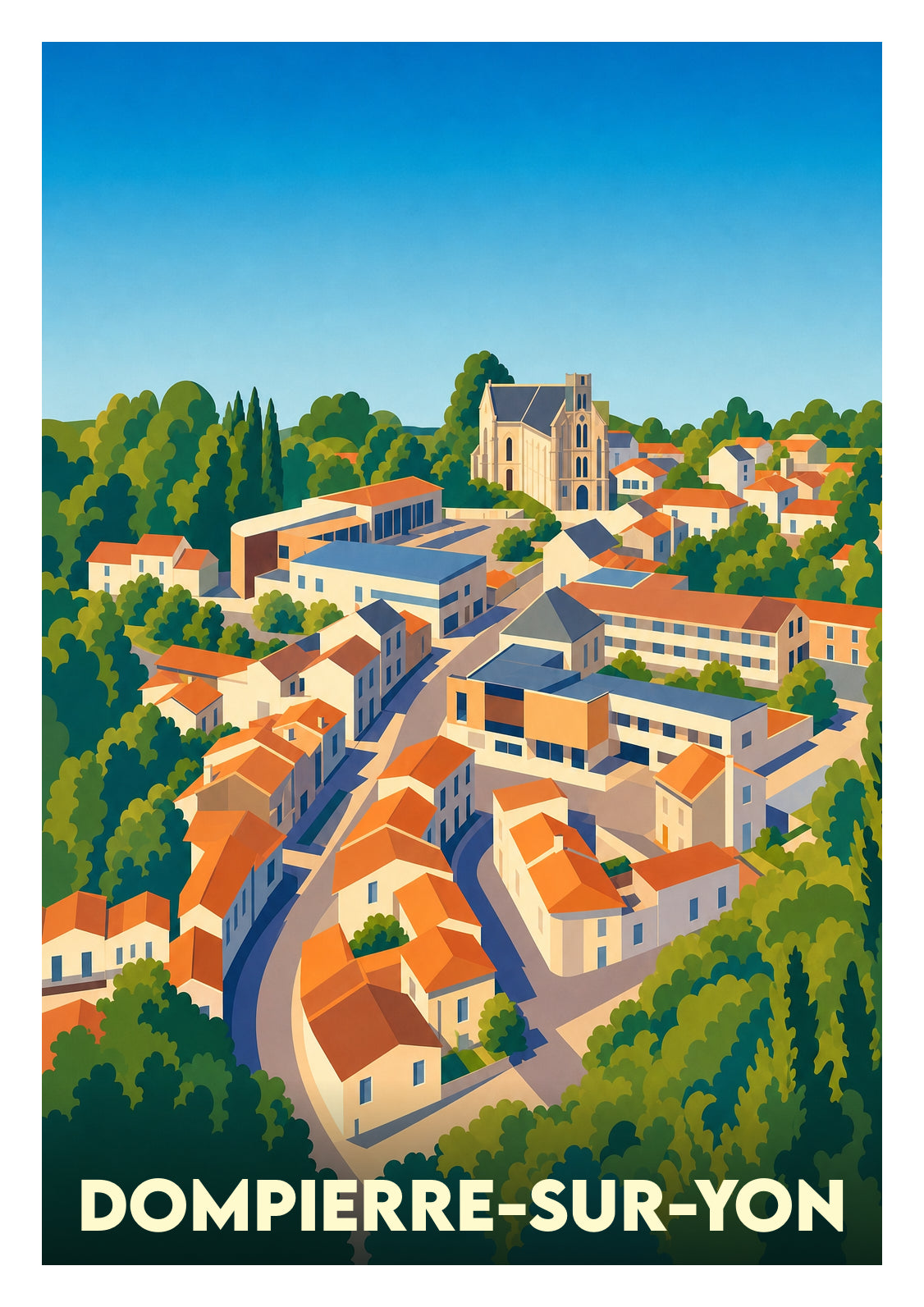 Affiche souvenir de Dompierre-sur-Yon – image brute sans cadre
