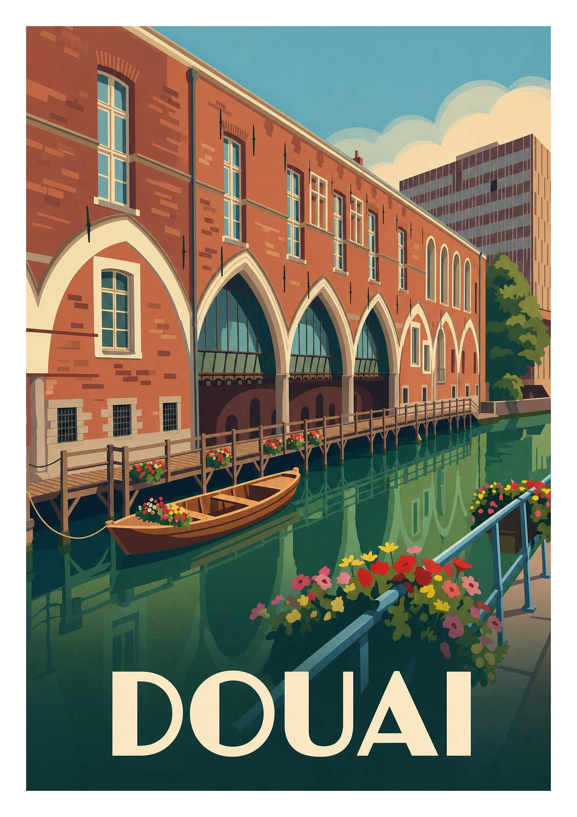 Affiche souvenir de Douai – image brute sans cadre