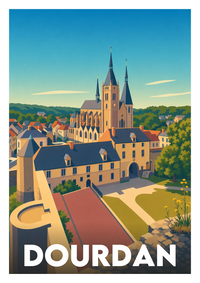 Affiche souvenir de Dourdan – image brute sans cadre