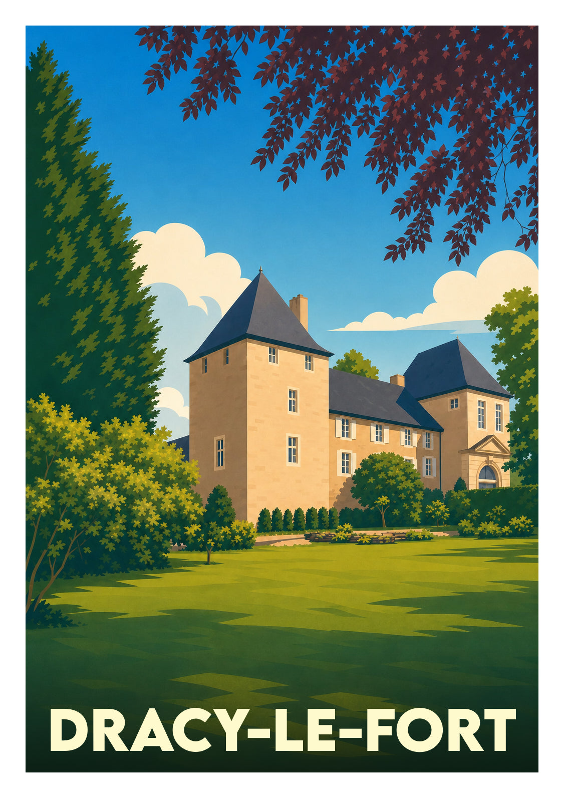 Affiche souvenir de Dracy-le-Fort – image brute sans cadre