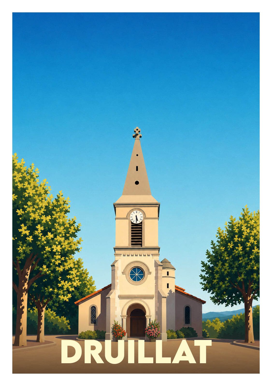 Affiche souvenir de Druillat – image brute sans cadre
