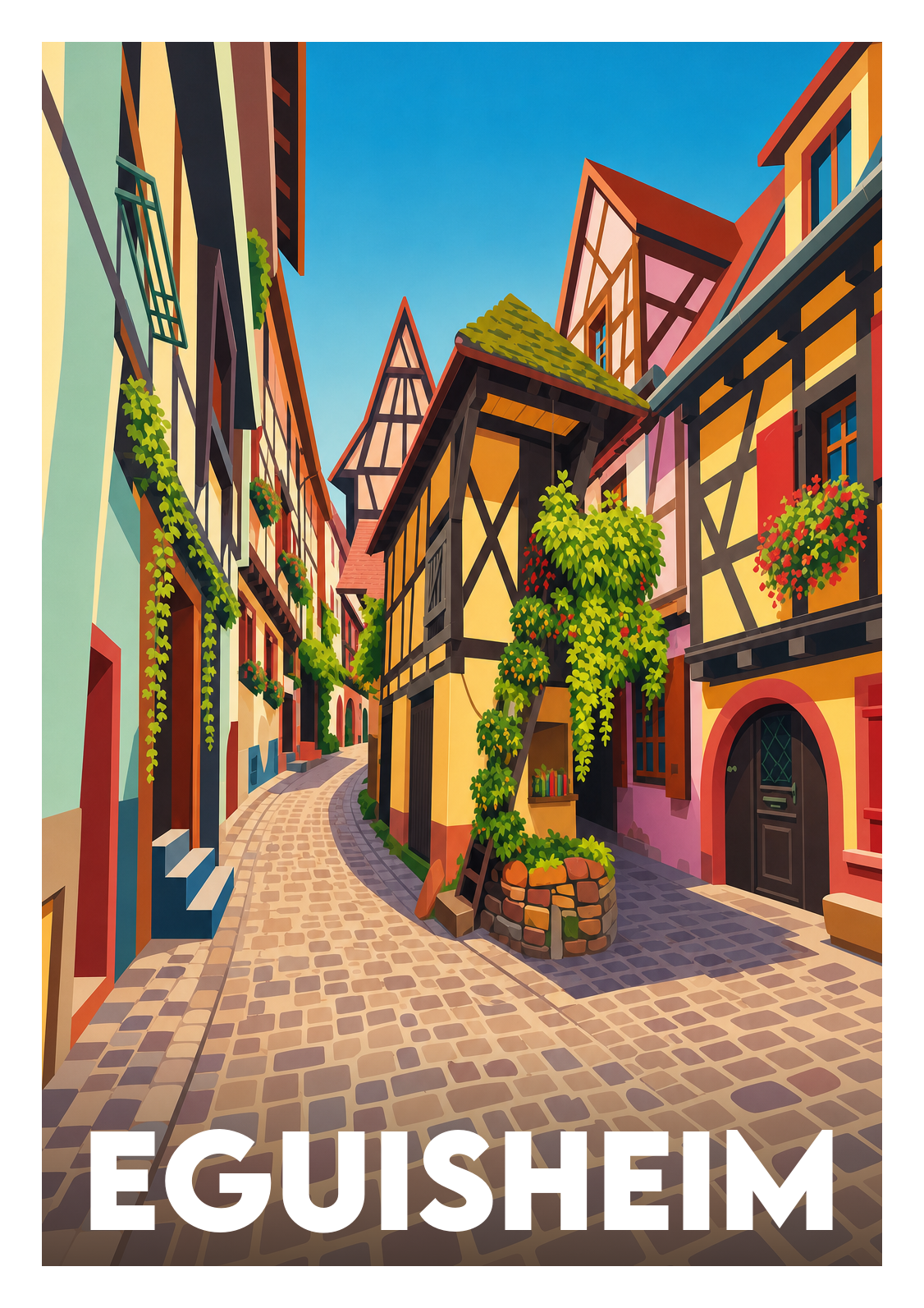 Affiche souvenir de Eguisheim – image brute sans cadre