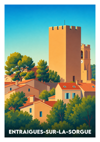 Affiche souvenir de Entraigues-sur-la-Sorgue – image brute sans cadre