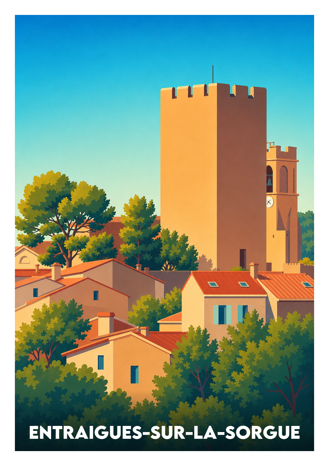 Affiche souvenir de Entraigues-sur-la-Sorgue – image brute sans cadre