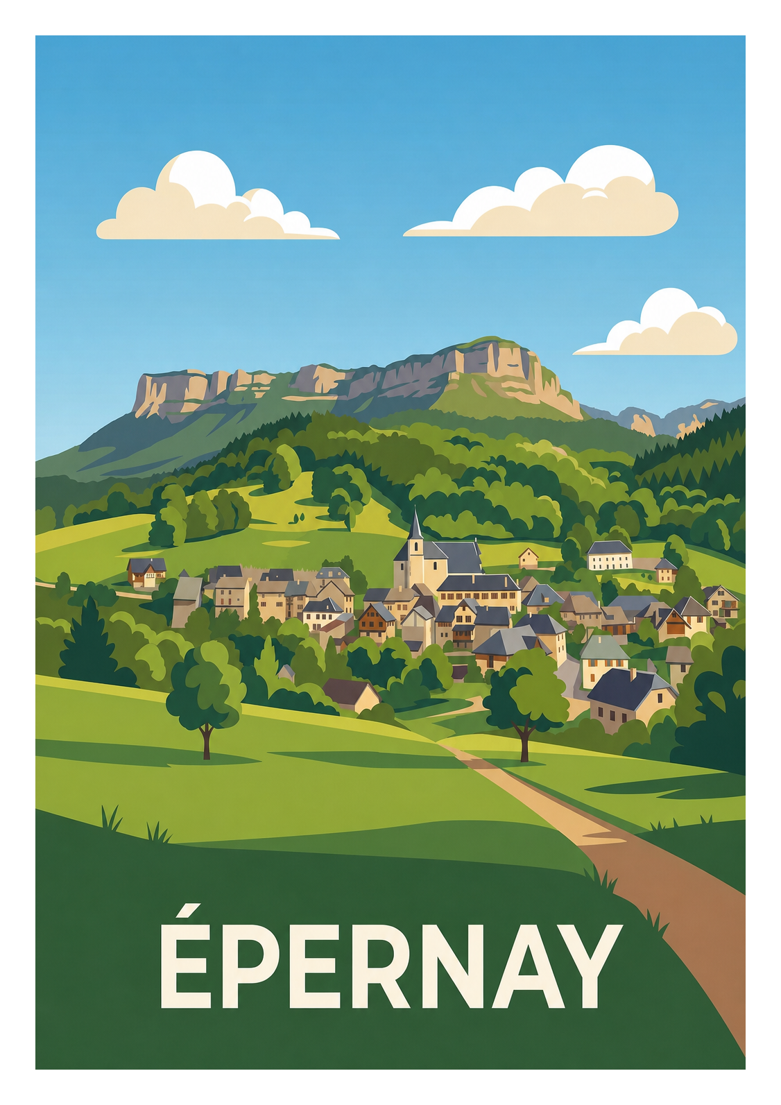 Affiche souvenir de Épernay – image brute sans cadre