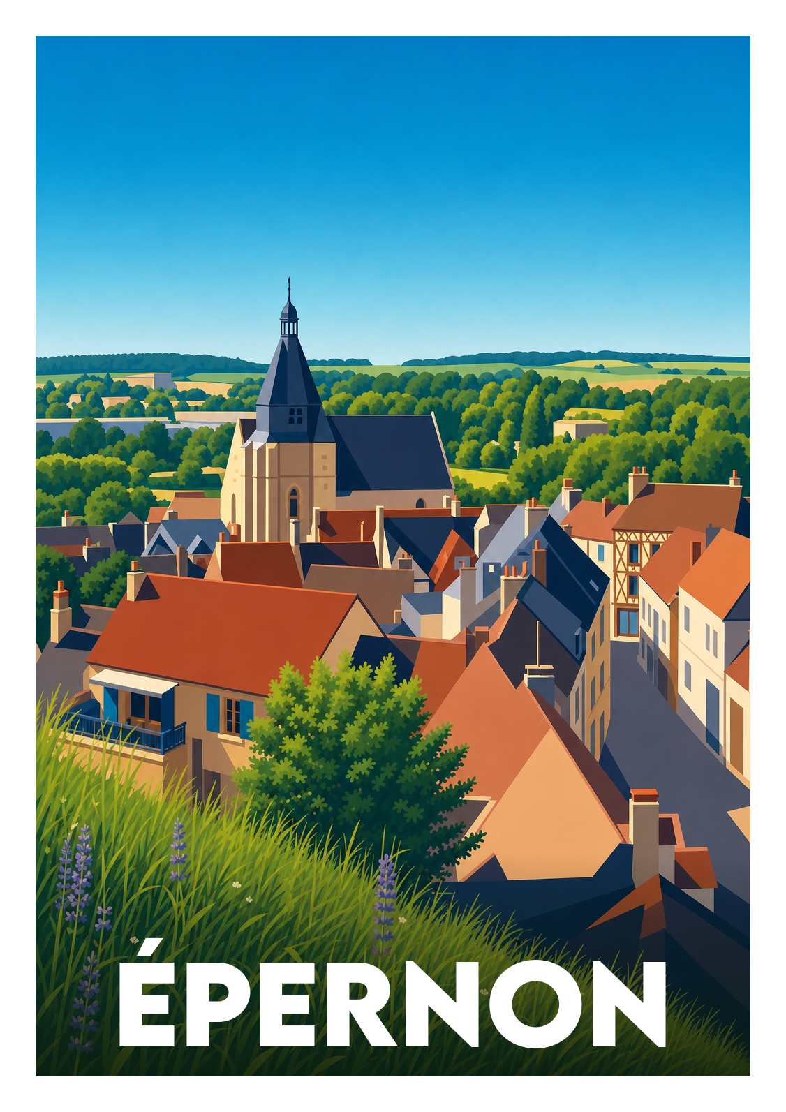 Affiche souvenir de Épernon – image brute sans cadre