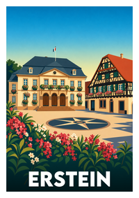 Affiche souvenir de Erstein – image brute sans cadre