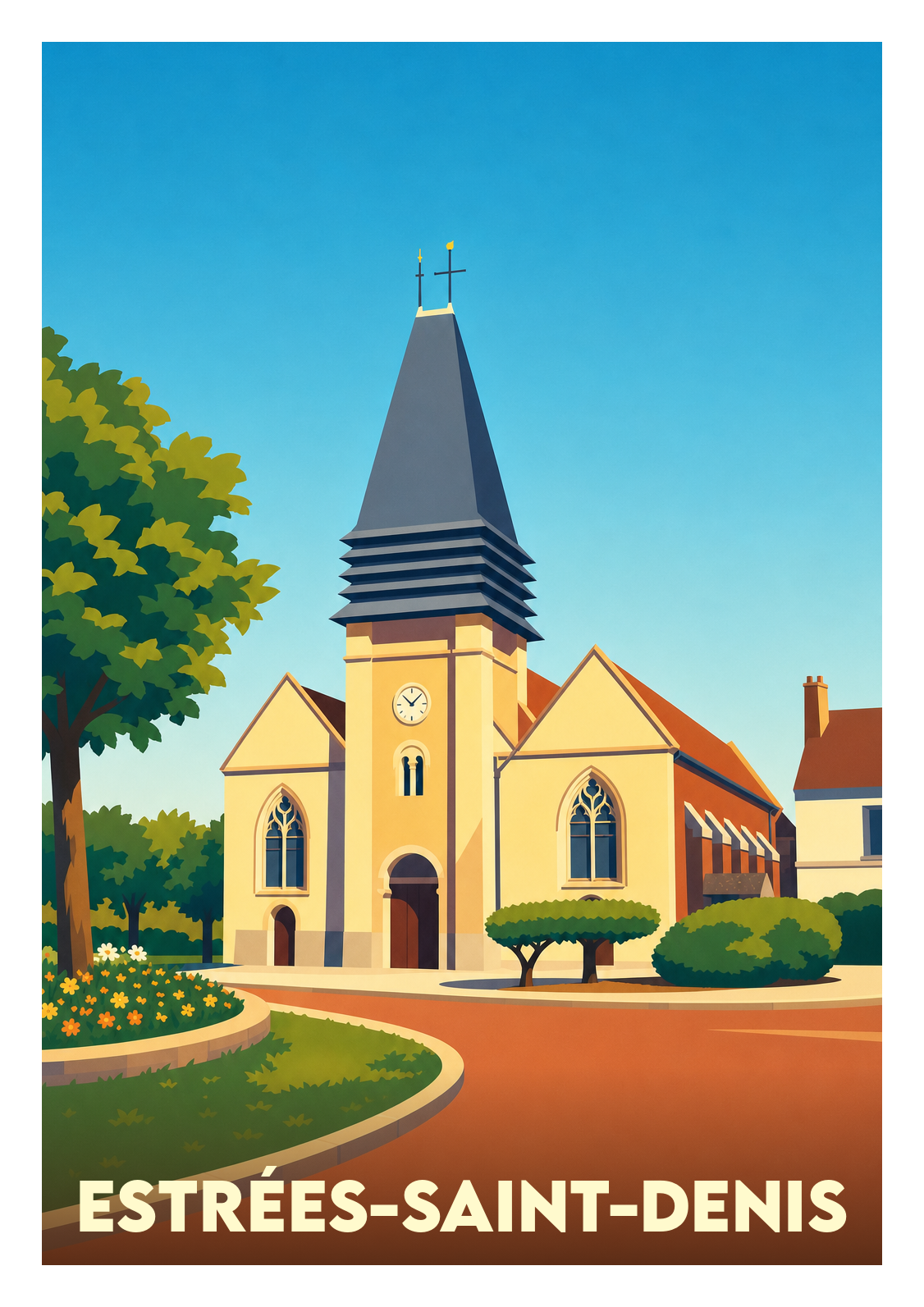 Affiche souvenir de Estrées-Saint-Denis – image brute sans cadre