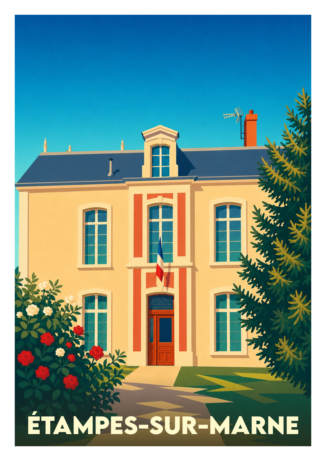 Affiche souvenir de Étampes-sur-Marne – image brute sans cadre