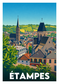 Affiche souvenir de Étampes – image brute sans cadre