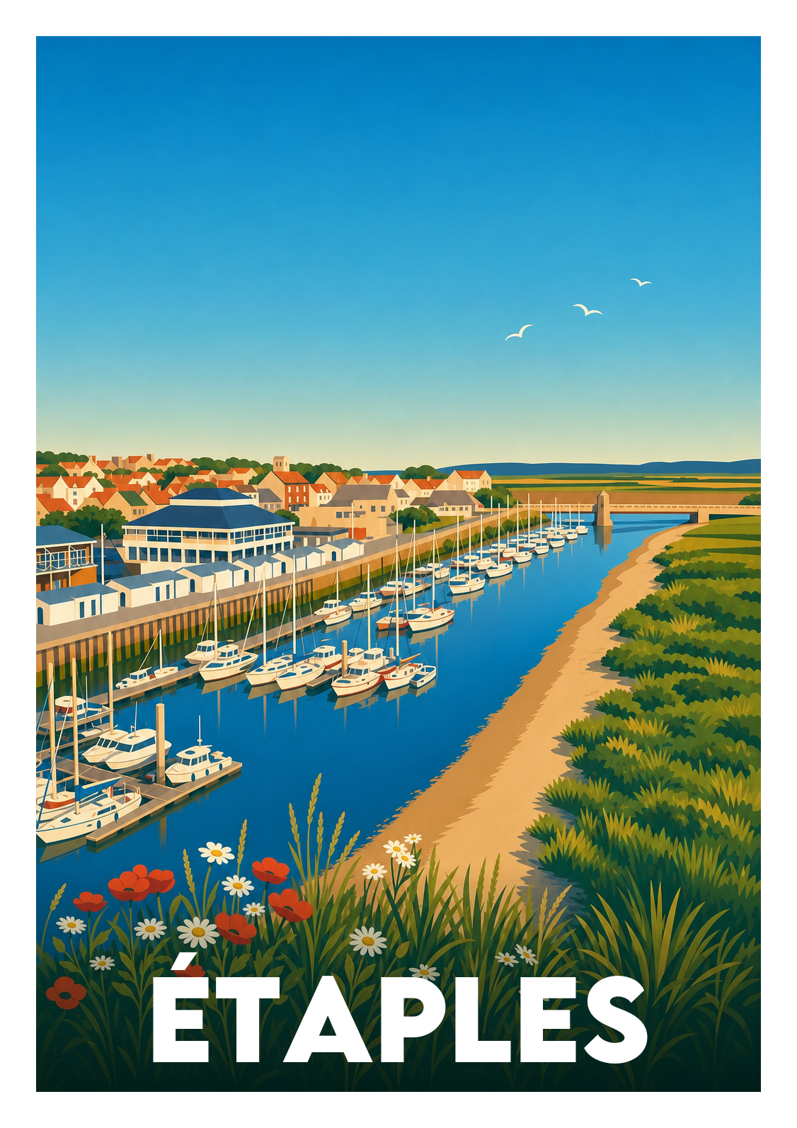Affiche souvenir de Étaples – image brute sans cadre