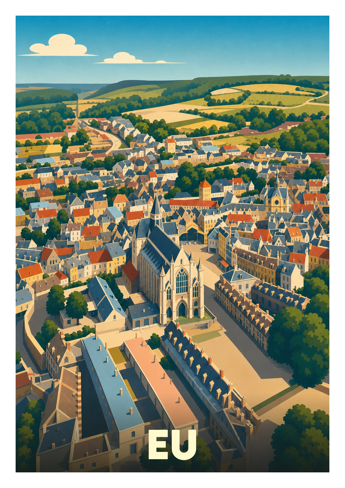 Affiche souvenir de Eu – image brute sans cadre
