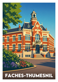 Affiche souvenir de Faches-Thumesnil – image brute sans cadre