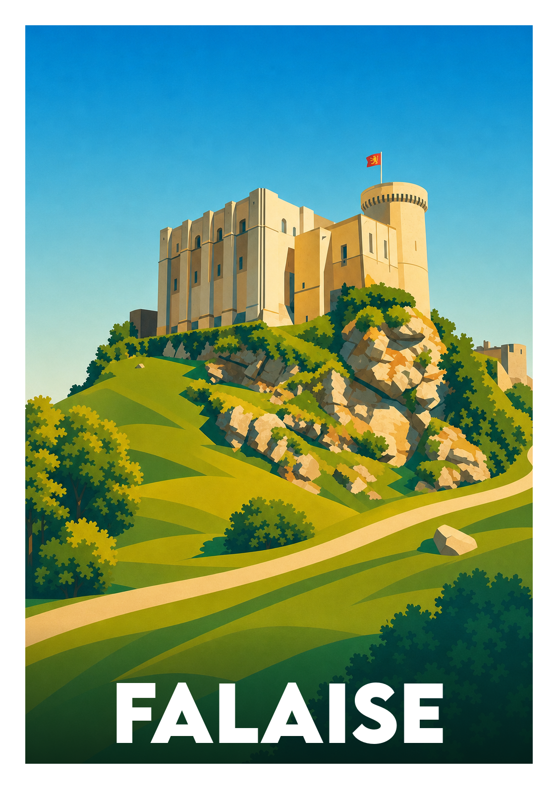 Affiche souvenir de Falaise – image brute sans cadre