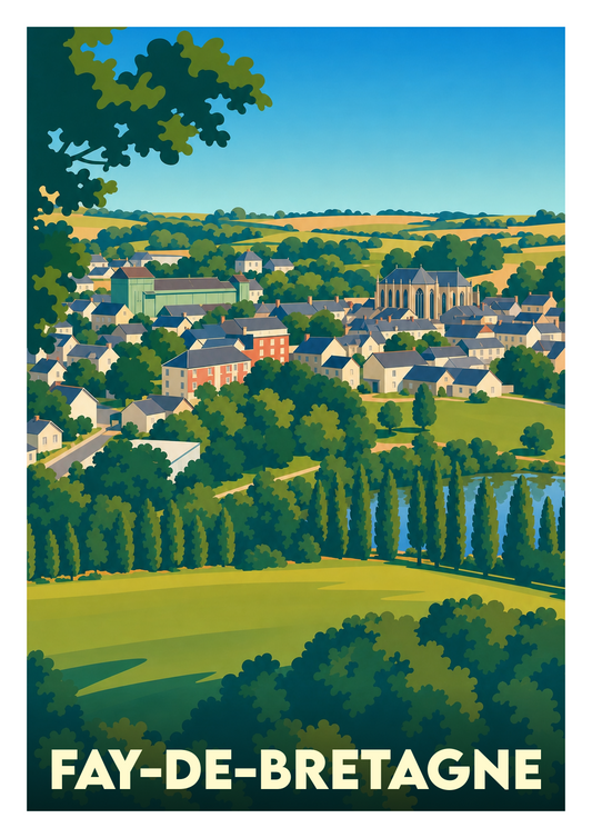 Affiche souvenir de Fay-de-Bretagne – image brute sans cadre