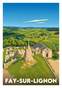 Affiche souvenir de Fay-sur-Lignon – image brute sans cadre