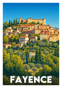 Affiche souvenir de Fayence – image brute sans cadre