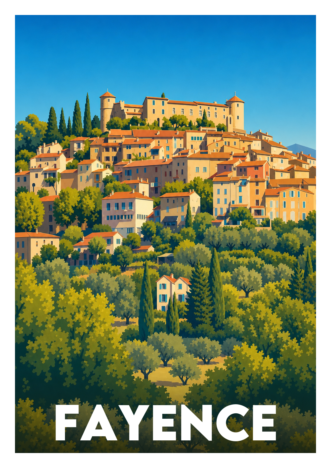 Affiche souvenir de Fayence – image brute sans cadre