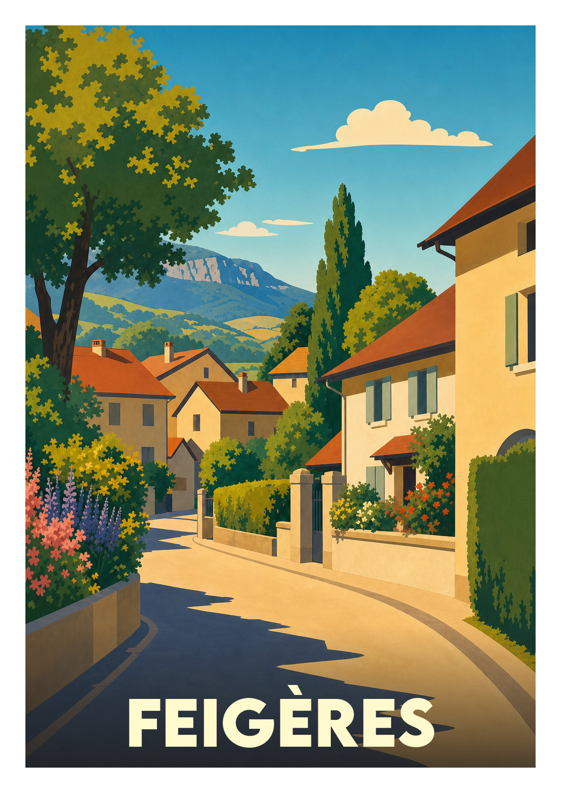 Affiche souvenir de Feigères – image brute sans cadre