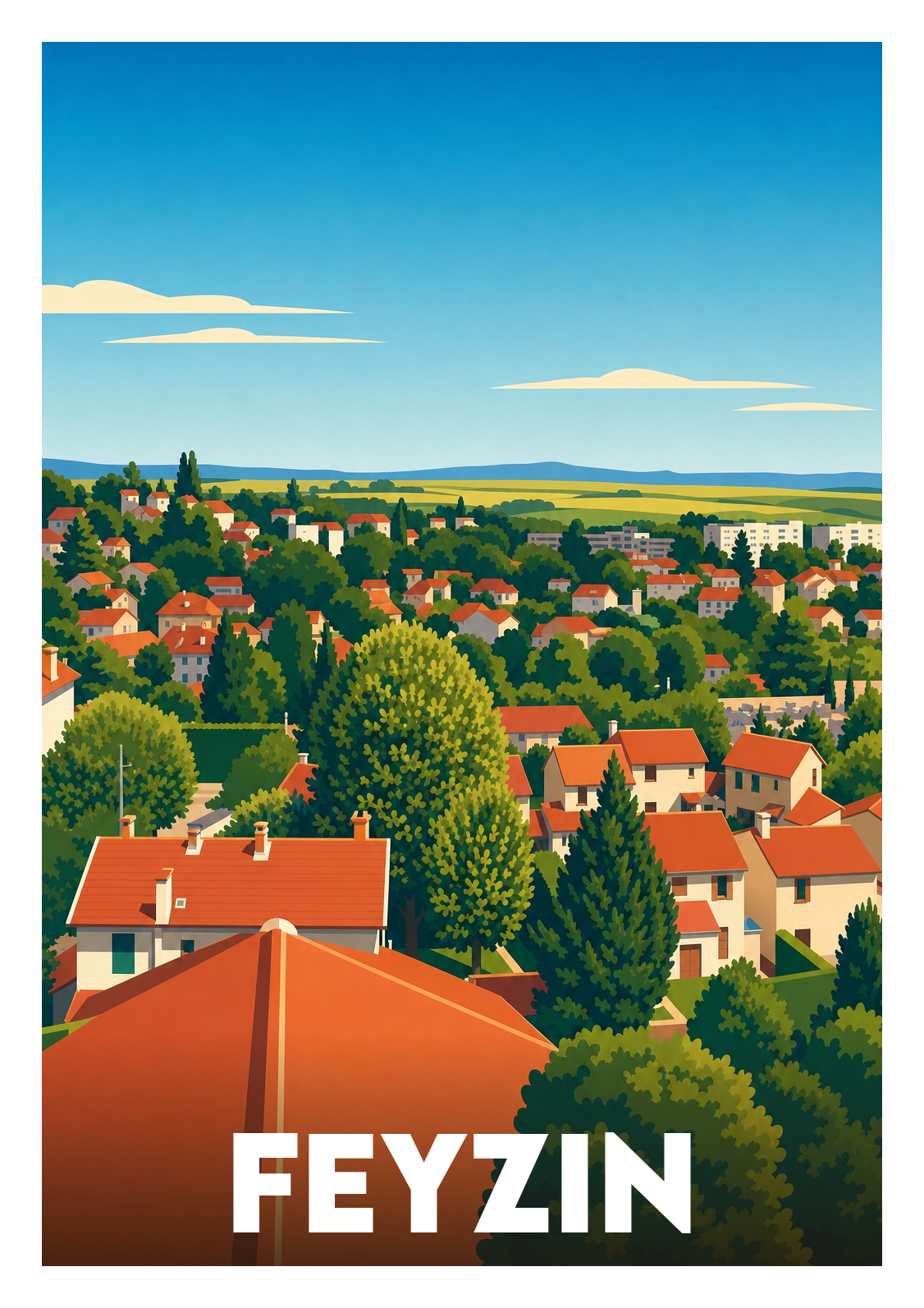 Affiche souvenir de Feyzin – image brute sans cadre