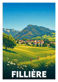 Affiche souvenir de Fillière – image brute sans cadre