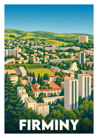 Affiche souvenir de Firminy – image brute sans cadre