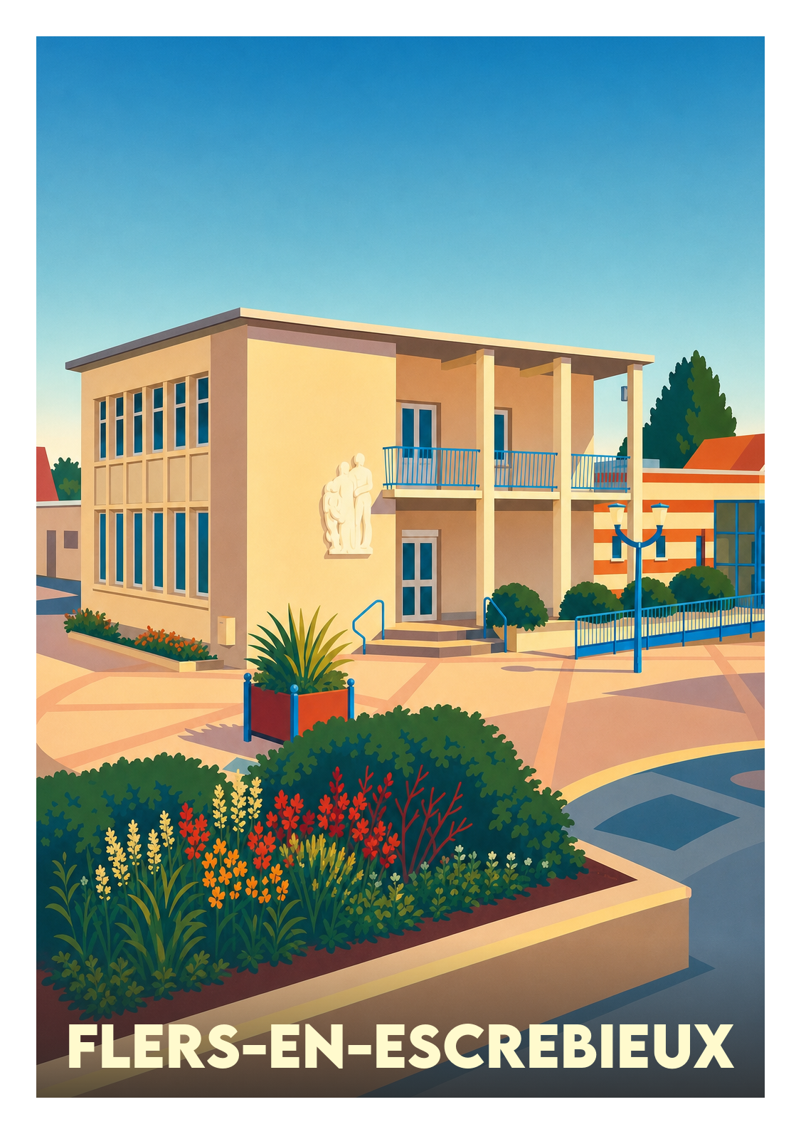 Affiche souvenir de Flers-en-Escrebieux – image brute sans cadre