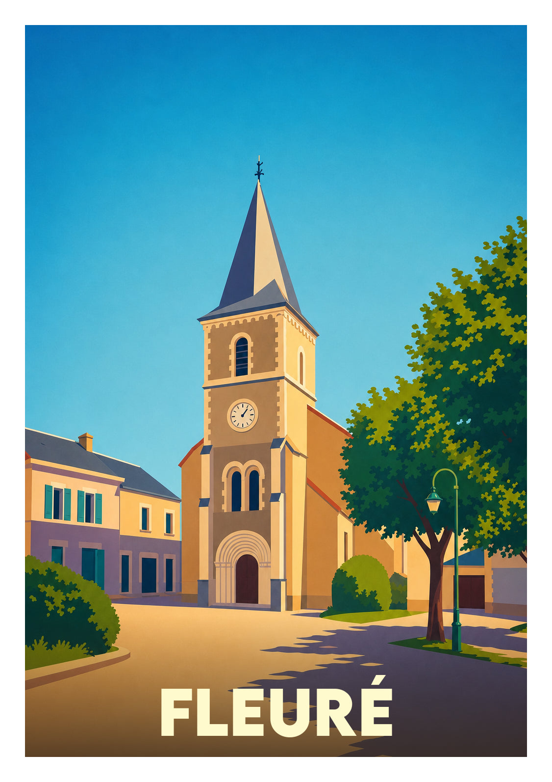 Affiche souvenir de Fleuré – image brute sans cadre