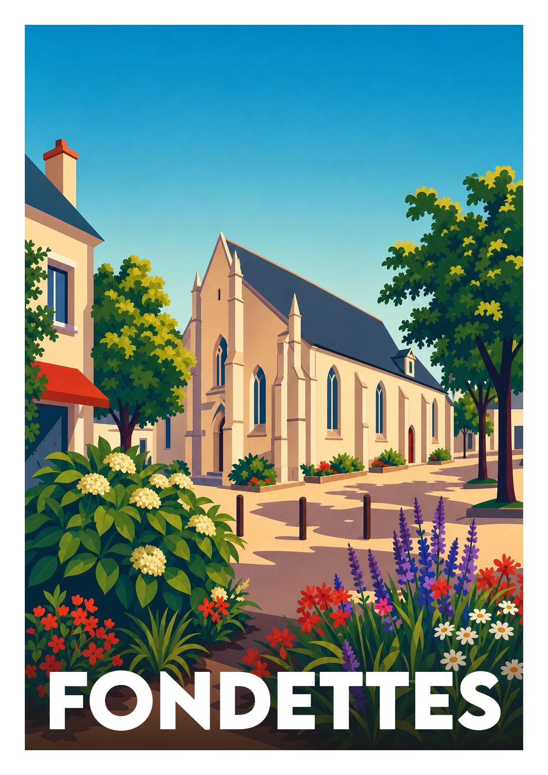 Affiche souvenir de Fondettes – image brute sans cadre