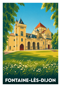 Affiche souvenir de Fontaine-lès-Dijon – image brute sans cadre