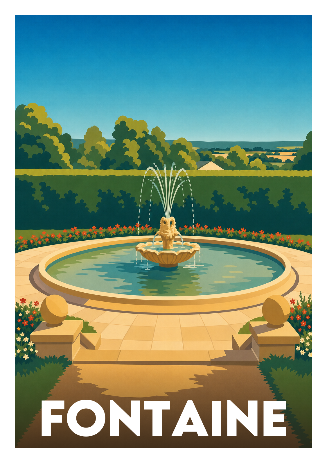 Affiche souvenir de Fontaine – image brute sans cadre
